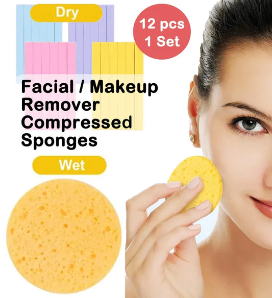 Facial and Makeup Remover Compressed Sponges