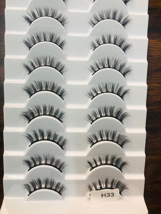 Eyelashes, Style H33, Premium and Natural Eyelashes